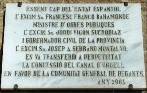 Placa-de-Comunidad-General-de-Regantes-del-Canal-de-Urgel1964
