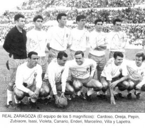 REAL ZARAGOZA. EQUIPO CON LOS MÁGNIFICOS.