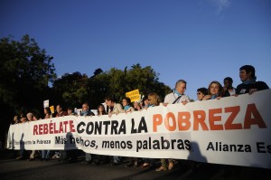 Citizens rally in Madrid on International Day of Poverty Eradication